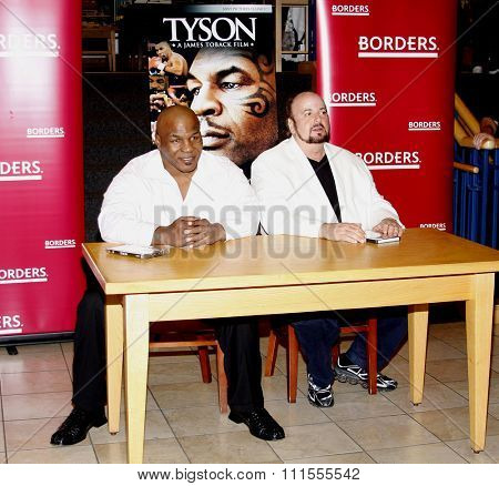 James Toback and Mike Tyson promotes the Blu-ray and DVD 'Tyson' held at the Borders in Hollywood, USA on August 18, 2009.