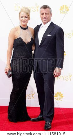 LOS ANGELES, CA - AUGUST 25, 2014: Matt LeBlanc and Andrea Anders at the 66th Annual Primetime Emmy Awards held at the Nokia Theatre L.A. Live in Los Angeles, USA on August 25, 2014.