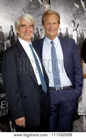 Jeff Daniels and Sam Waterston at the HBO's Season 2 Premiere Of "The Newsroom" held at the Paramount Studios in Hollywood, USA on July 10, 2013.