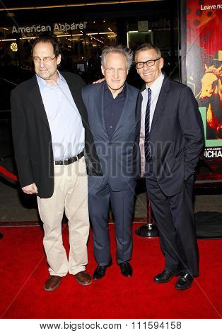 David Milch, Michael Mann and Michael Lombardo at the Los Angeles premiere of HBO's 