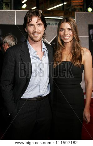 HOLLYWOOD, CALIFORNIA. October 17, 2006. Christian Bale and Sibi Blazic at the World premiere of 'The Prestige' held at the El Capitan Theatre in Hollywood, USA on October 17, 2006.