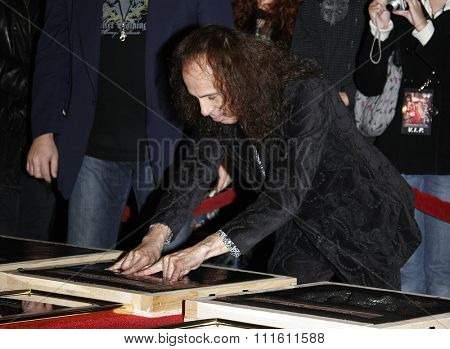 Slash, Ronnie James Dio and Terry Bozzio Inducted into Hollywood's RockWalk held at the Hollywood's Guitar Center RockWalk in Hollywood, USA on January 17, 2007.  