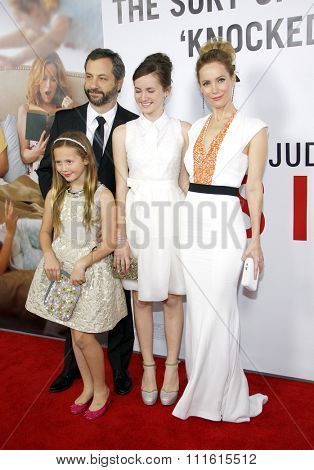 Judd Apatow, Maude Apatow, Iris Apatow and Leslie Mann at the Los Angeles Premiere of "This Is 40" held at the Grauman's Chinese Theatre in Los Angeles, California, United States on December 10, 2012.