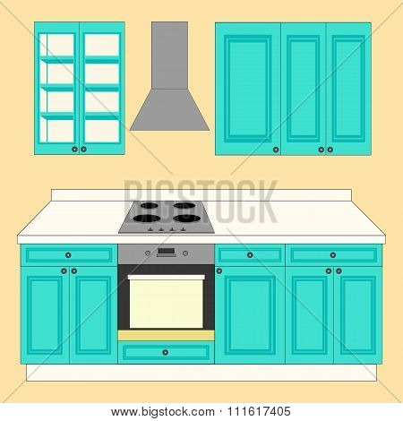 Kitchen Set Icon Vector