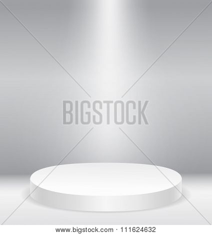 Illuminated round stage podium