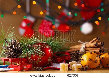 New Year Decoration On Table