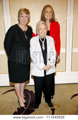 Wendy Greuel, Peg Yorkin and Gloria Steinem at the Feminist Majority Foundation's 25th Anniversary held at the Beverly Hills Hotel in Beverly Hills, California, United States on May 1, 2012.  