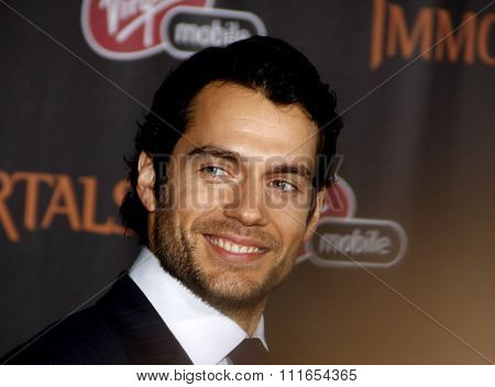 LOS ANGELES, CALIFORNIA - November 7, 2011. Henry Cavill at the World premiere of 