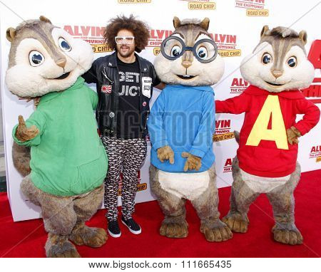 Redfoo at the Los Angeles premiere of 'Alvin And The Chipmunks: The Road Chip' held at the Zanuck Theater in Los Angeles, USA on December 12, 2015.