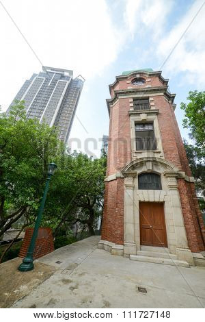 HONG KONG - MAY 12, 2012: view of park in Tsim Sha Tsui area. Tsim Sha Tsui, often abbreviated as TST, is an urban area in southern Kowloon, Hong Kong