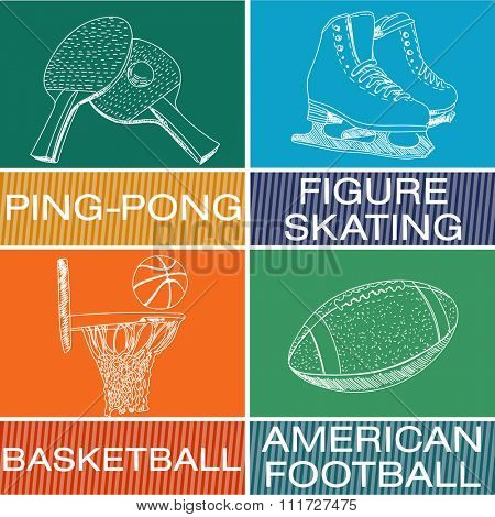 Set of sport icons. Vector illustration