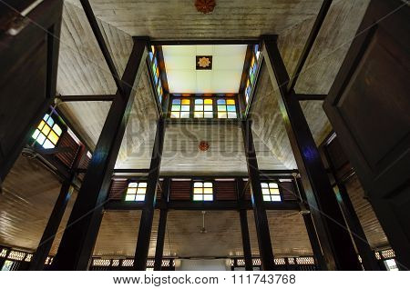 Interior of Tinggi Mosque or Banjar Mosque