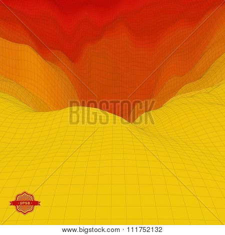 3d Perspective Grid Background Texture. Mosaic. Lattice Effect.