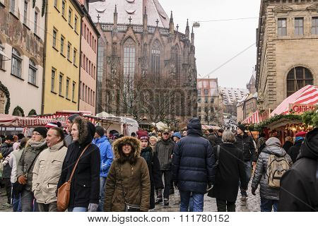 Nuermberg Christmas Market Crowd