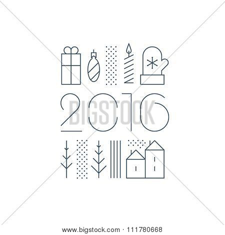 New Year collage for a greeting card or window dressing