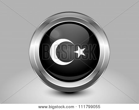 Turkey Variant Flag. Metal Round Icon