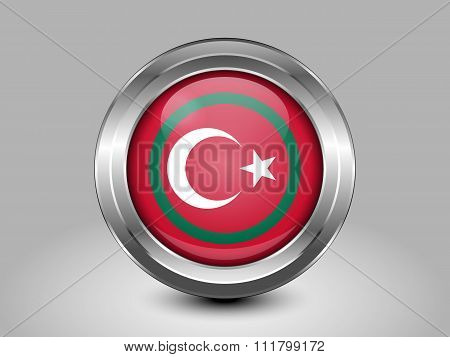 Turkey Variant Flag. Metal Round Icon