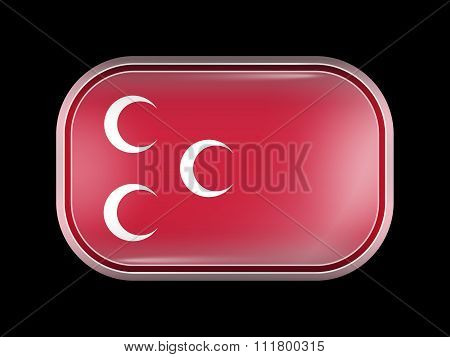 Ottoman Empire Variant Flag. Rectangular Shape With Rounded Corners