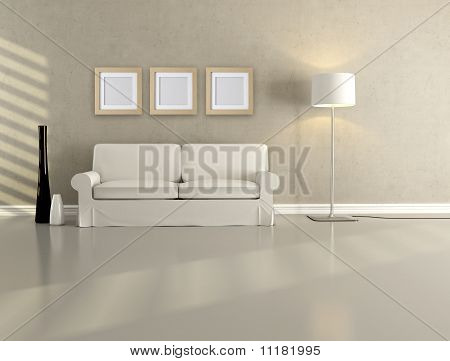 ミニマルなリビング ルーム