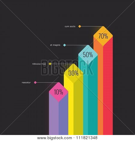 Vector columns chart, graph. Infographics elements.