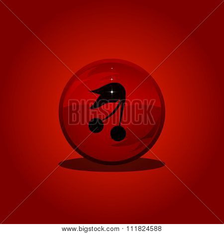 Cherry on red circle Button