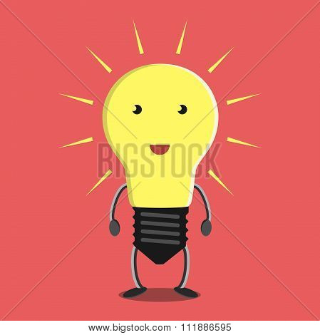 Glowing Light Bulb Character