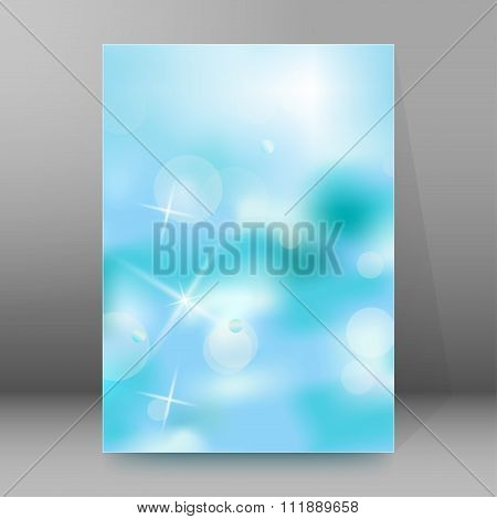 Turquoise Background Blur Brochure Cover Page Layout
