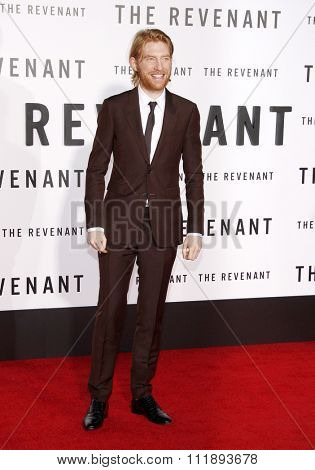 Domhnall Gleeson at the Los Angeles premiere of 'The Revenant' held at the TCL Chinese Theatre in Hollywood, USA on December 16, 2015.