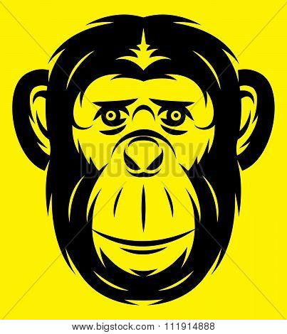 Vector Stylish Template Sport Emblem With Black Monkey