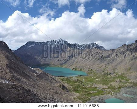 Lake Alla Kol In Mountains In Kyrgyzstan