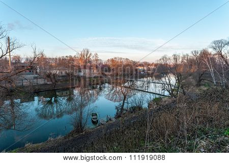 View of the autumn river