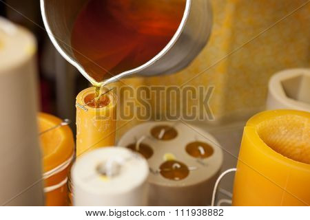 Making beeswax candles