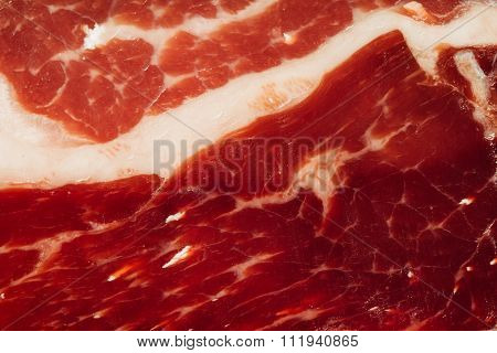 texture of spanish ham - iberico bellota jamon