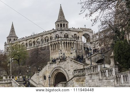 Budapest, Hungary - December 10, 2015: Fishermen's Bastion In Budapest, Hungary