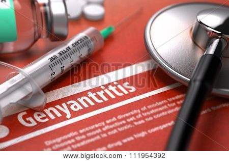 Genyantritis - Printed Diagnosis. Medical Concept.