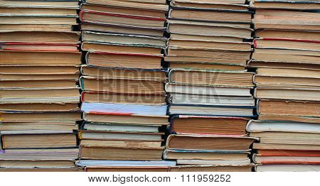 Stacks Of Old Hardback And Paperback Books