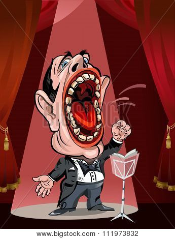 Cartoon Operatic Singer