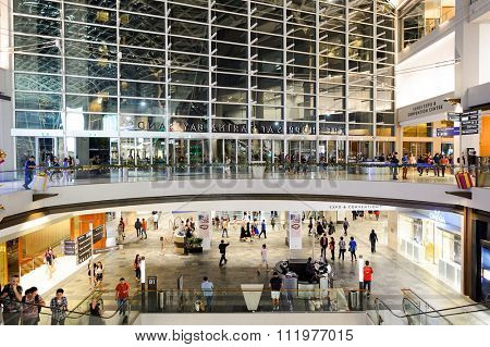SINGAPORE - NOVEMBER 07, 2015: interior of The Shoppes at Marina Bay Sands. The Shoppes at Marina Bay Sands is one of Singapore's largest luxury shopping malls