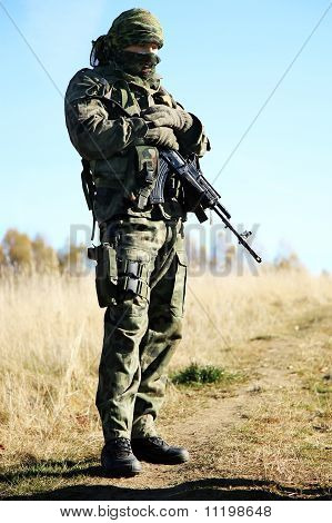 Soldier in camouflage