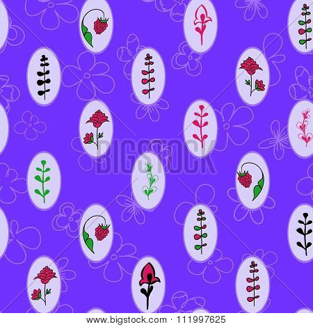Vintage Frames, Seamless Floral Pattern.vector Illustration