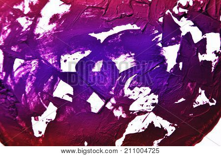 Purple, Purple, Pink, Blue Background. Smears Of Oil Paint On White Background. Grunge Texture, Fres