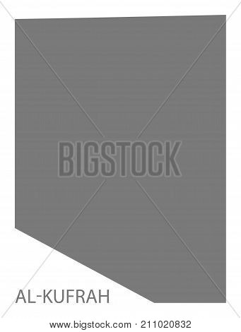 Al-kufrah District Map Of Libya Grey Illustration Silhouette Shape