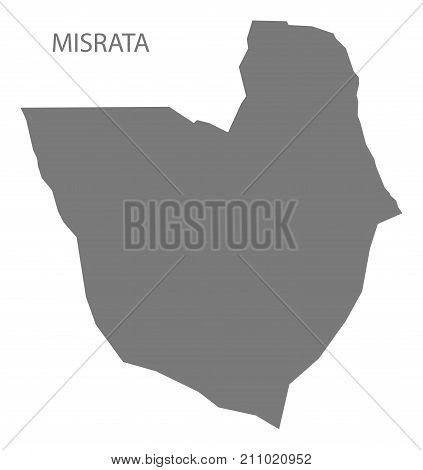 Misrata District Map Of Libya Grey Illustration Silhouette Shape