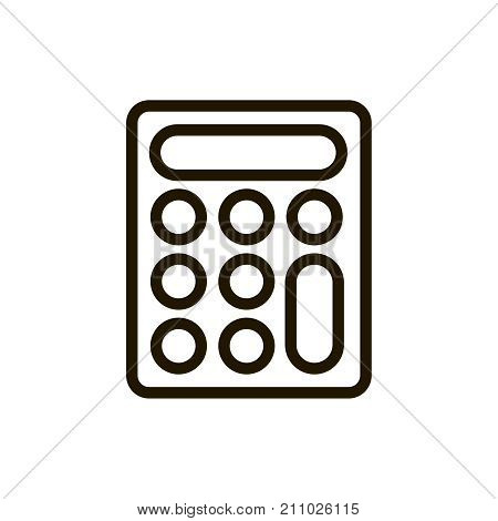 Calculator flat icon. Single high quality outline symbol of calculation for web design or mobile app. Thin line signs of internet for design logo, visit card, etc. Outline pictogram of calculator