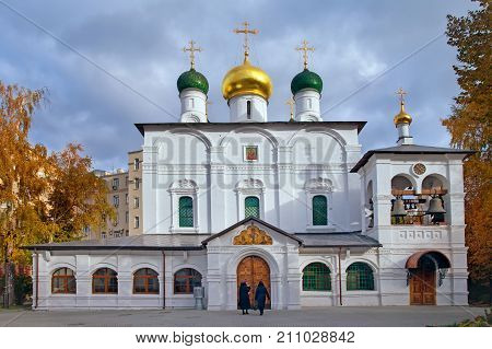 Moscow Russia - October 22 2017: Sretensky Monastery is a monastery in Moscow founded by Grand Prince Vasili I in 1397.