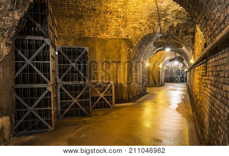 Epernay France - June 10 2017: Champagne caves at the Champagne House Castellane France.