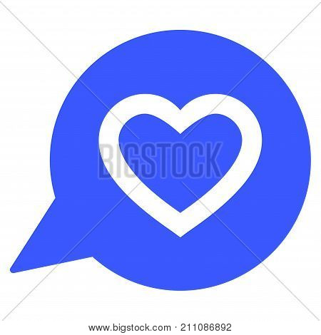 Favourite Heart Message flat vector icon. An isolated icon on a white background.