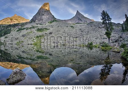 Blue Mountain Rural Tranquil Remote Lake Reflection Concept