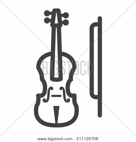 Violin line icon, music and instrument, sound sign vector graphics, a linear pattern on a white background, eps 10.