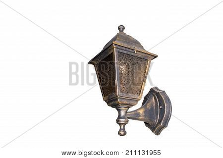 Old metal lantern. Old metal medieval lamp